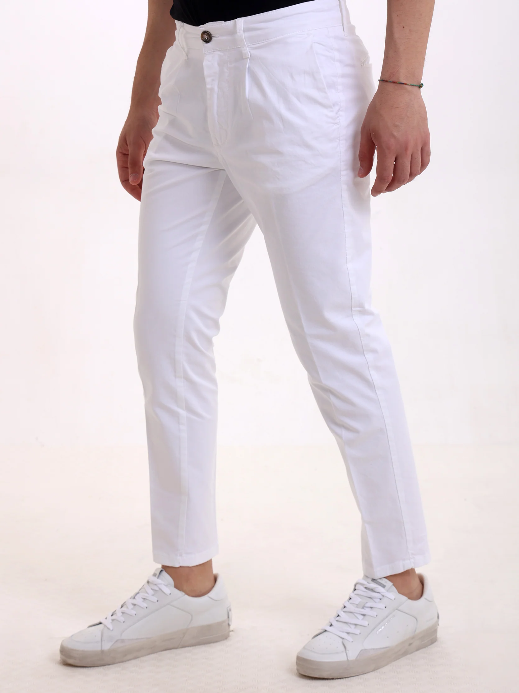 Gold Rush Uomo Pantalone Estivo Bianco New Report - immagine 3