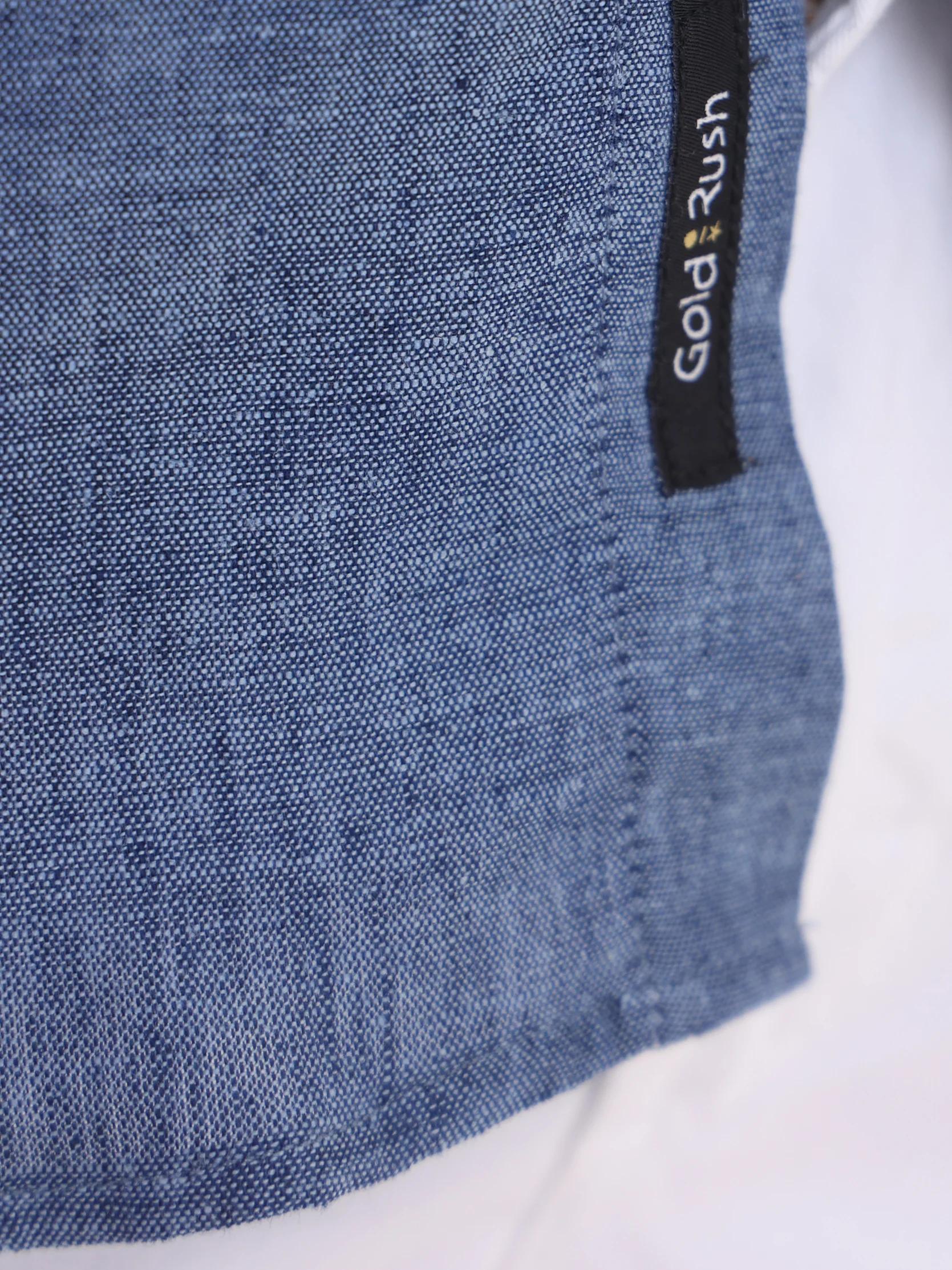 Gold Rush Uomo Camicia Lino Blu J. Texas - immagine 5