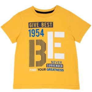 T-shirt manica corta CHICCO, color giallo con stampa sul davanti
