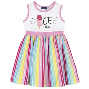 Abito con spalla larga in cotone CHICCO per bambina multicolore