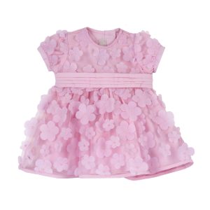 Abito  vestito in tulle CHICCO per neonata color rosa con applicazione fiorellini