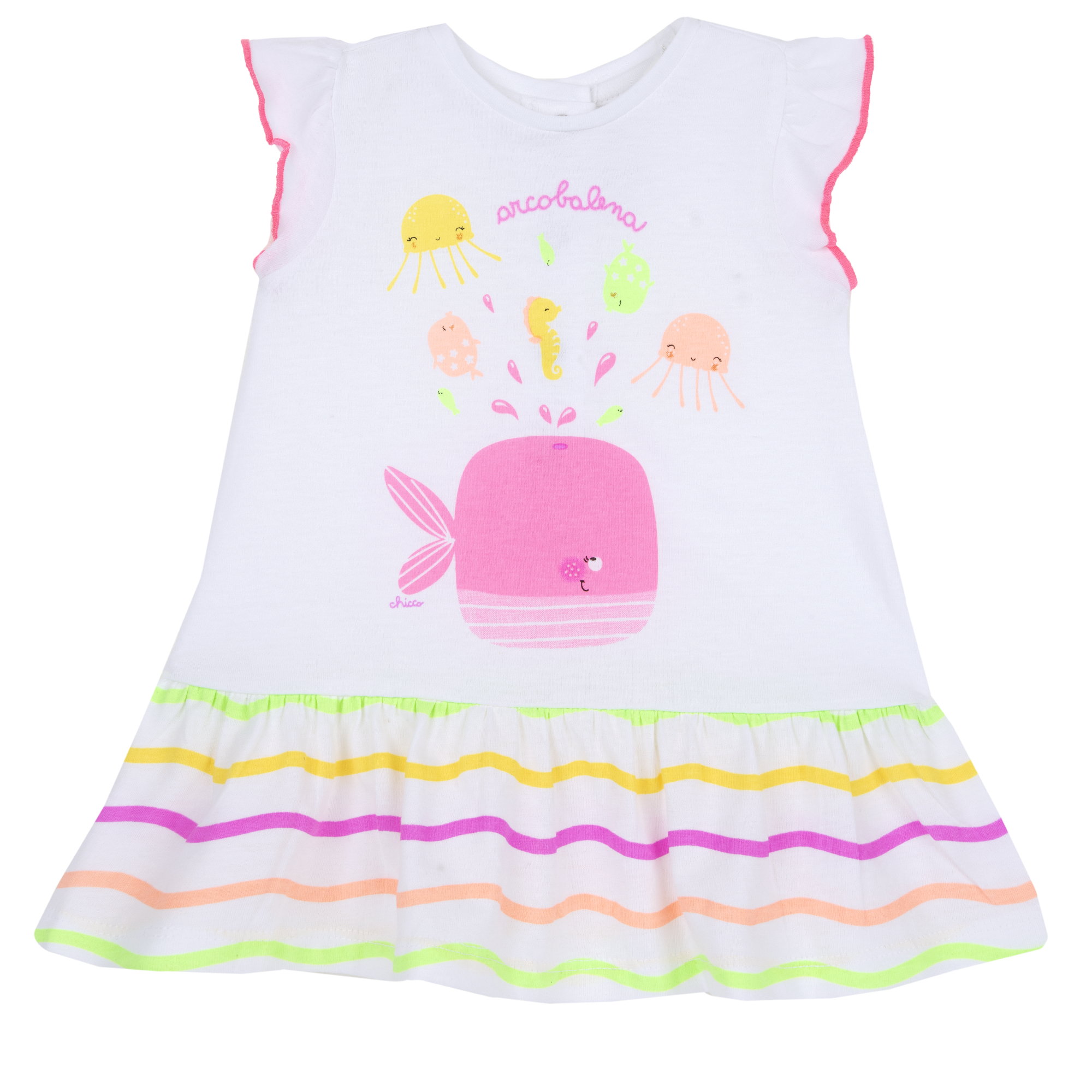 Prendisole CHICCO per neonata con canotta – tema balenottera rosa