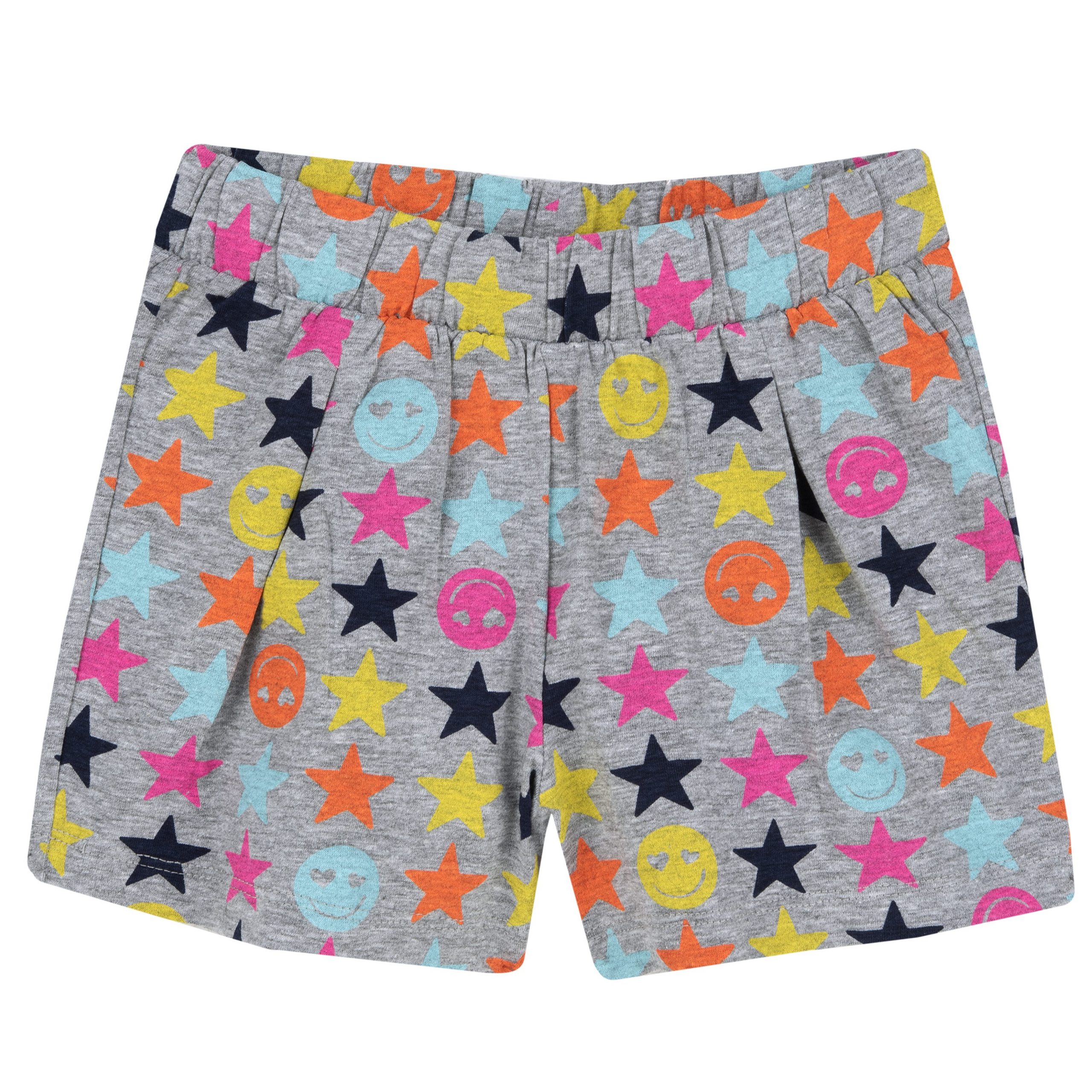 Pantaloncino CHICCO, color grigio melange con stampa stelle e smile colorati