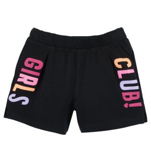 Pantaloncino CHICCO in cotone color nero con scritta multicolore GIRLS CLUB
