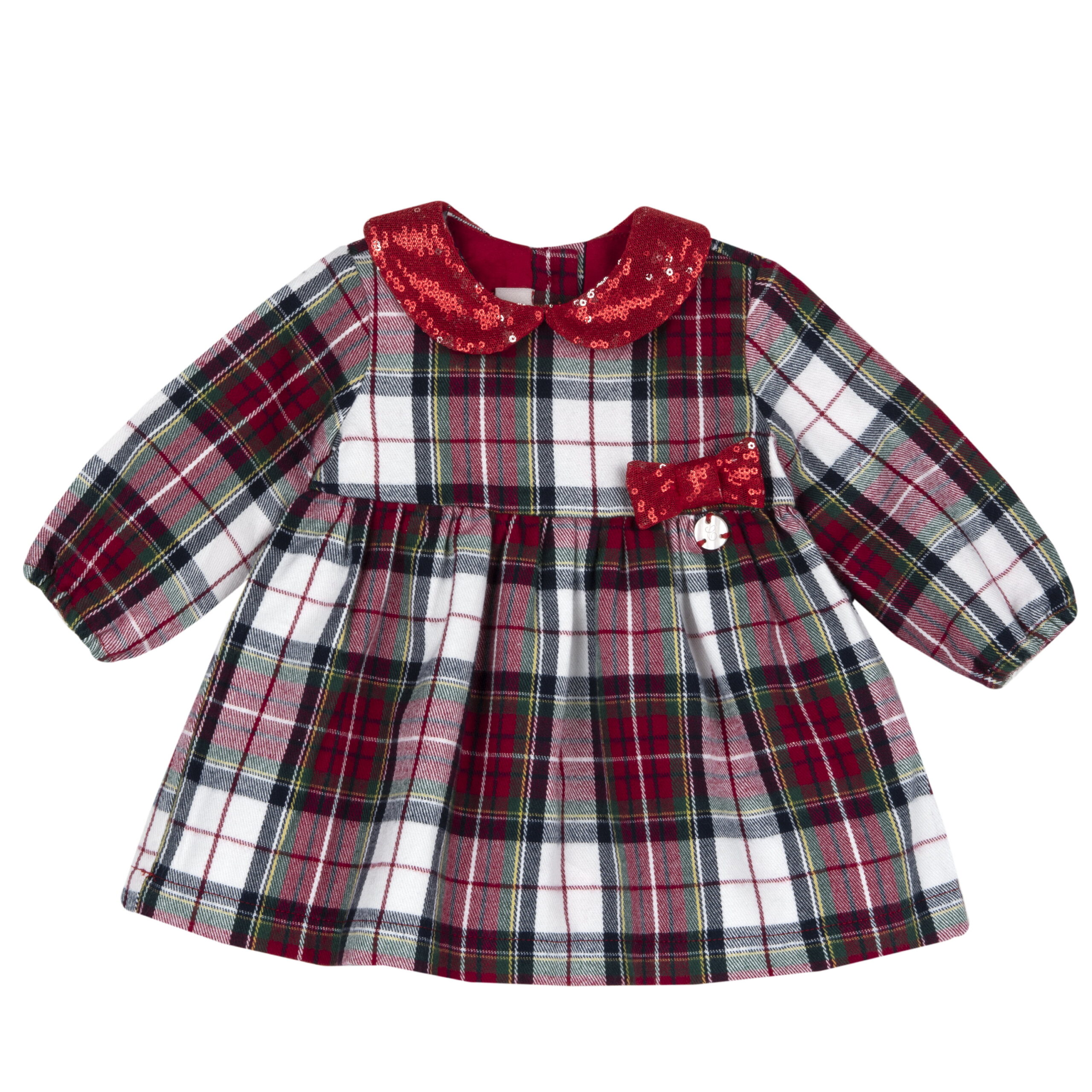 Abito vestito Natale CHICCO neonata e bambina color rosso e scozzese - immagine 3