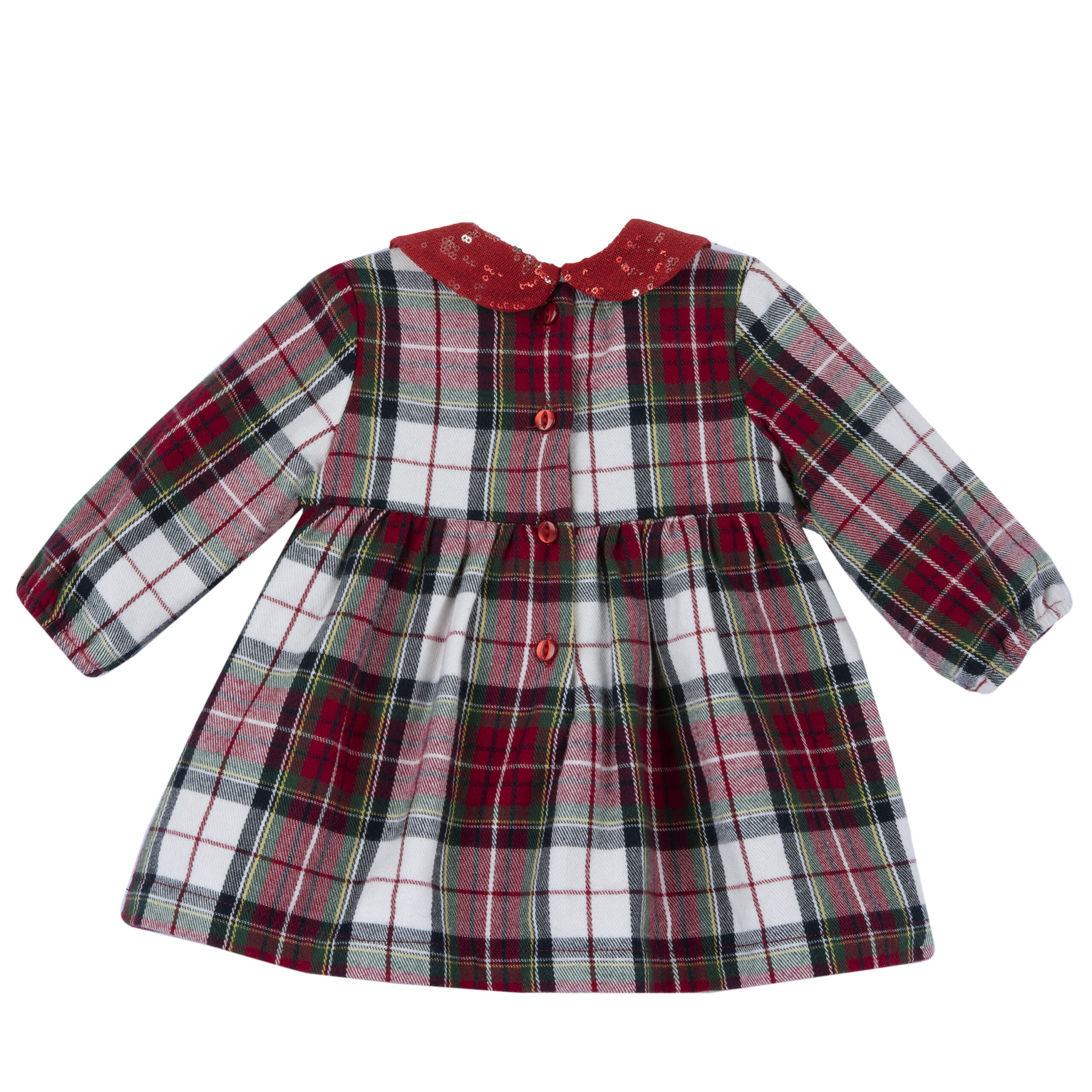Abito vestito Natale CHICCO neonata e bambina color rosso e scozzese - immagine 4