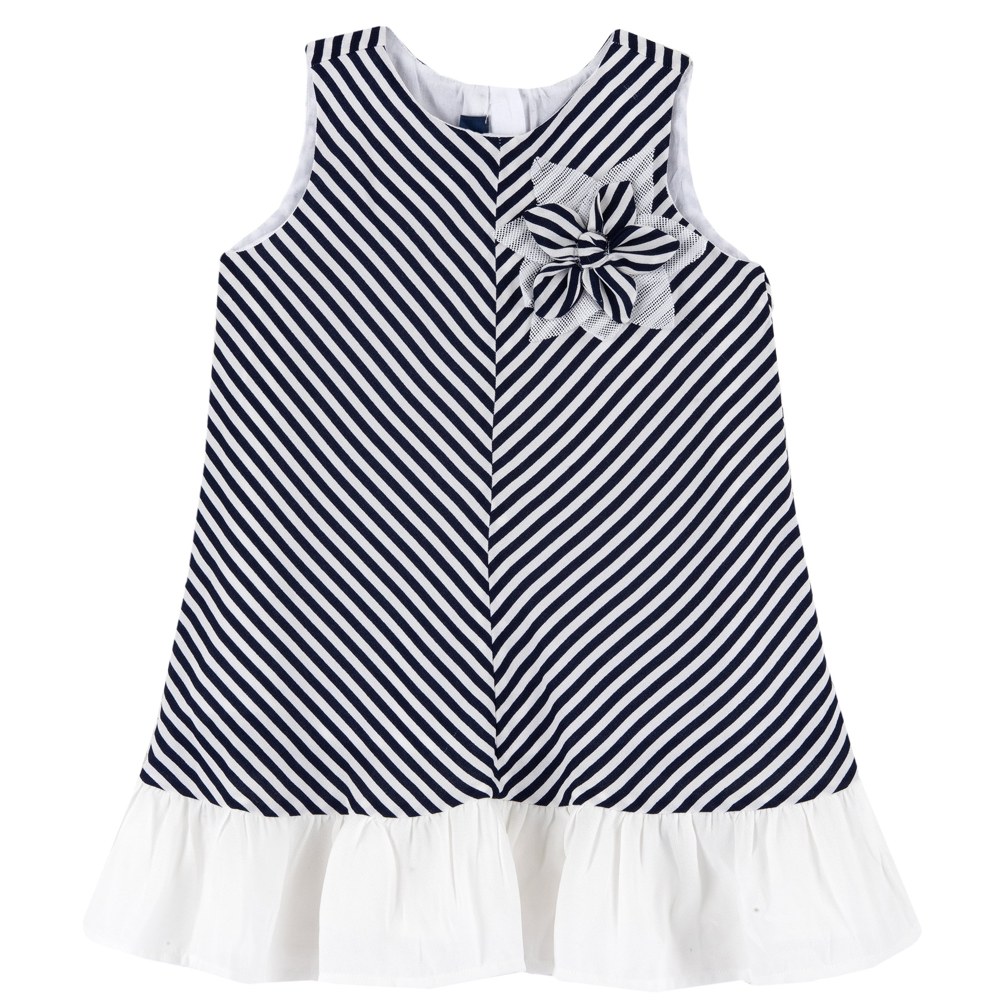 Abito in chiffon CHICCO per bambina fantasia a righe bianche e blu - immagine 7