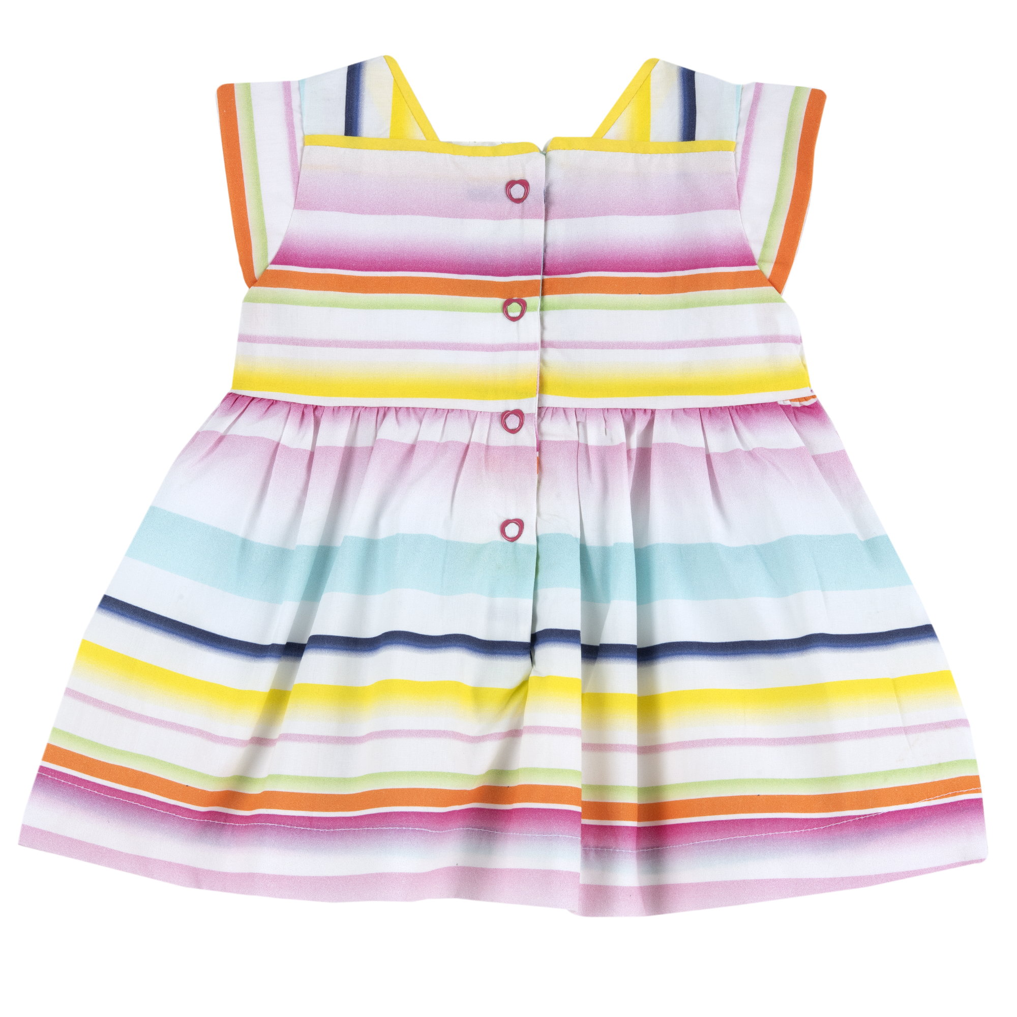 Abito vestito in cotone CHICCO per neonata color bianco a righe multicolor - immagine 3