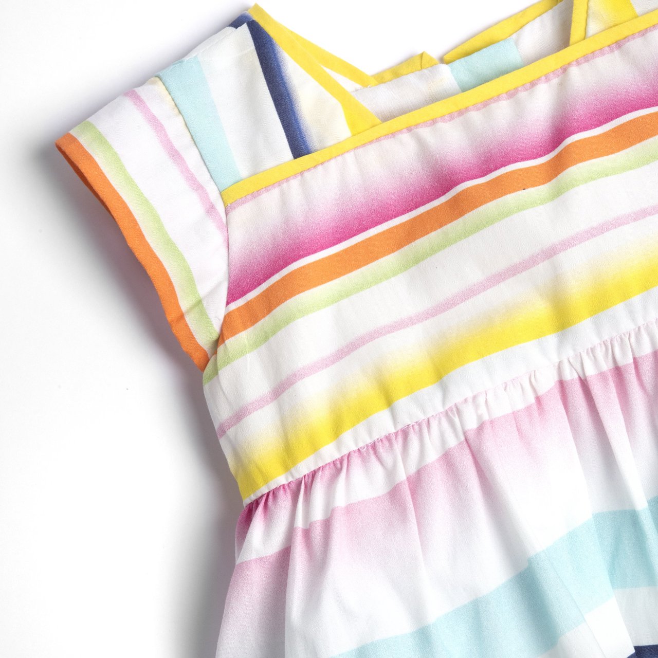 Abito vestito in cotone CHICCO per neonata color bianco a righe multicolor - immagine 4