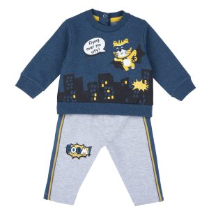 Completo CHICCO con felpa e pantaloncino invernale, tema BATtigrotto