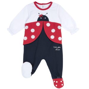 Tutina pigiamino CHICCO per neonata rosso e blu, tema coccinella