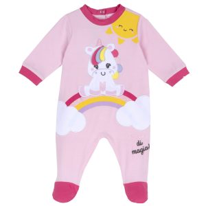 Tutina pigiamino CHICCO per neonata color rosa con unicorno
