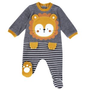 Tutina CHICCO per neonato in ciniglia con leoncino e zampette