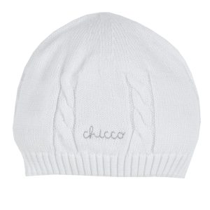 Cappellino CHICCO modello cuffietta in filo di cotone color bianco