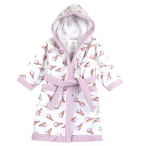 Accappatoio bimba CHICCO color bianco con dettagli rosa