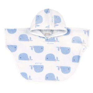 Accappatoio CHICCO  per neonato modello PONCHO color bianco e azzurro