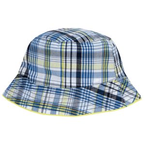 Cappellino CHICCO, modello pescatora in fantasia scozzese reversibile blu