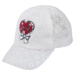 Cappellino CHICCO modello con visiera color bianco in pizzo sangallo