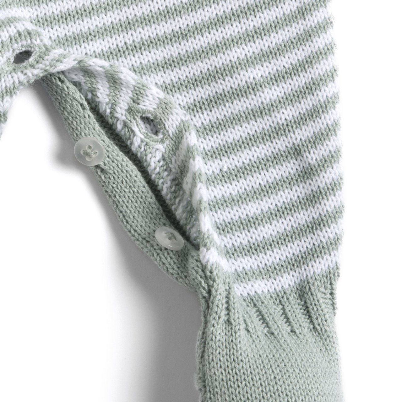 Completino tutina CHICCO per neonato in tricot di cotone color verde malva - immagine 3