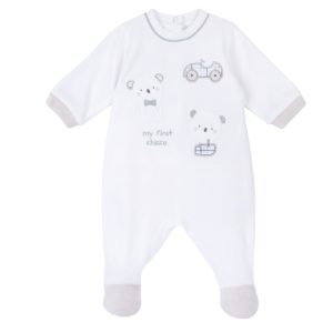 Tutina pigiamino CHICCO, manica lunga, modello girocollo color panna con koala