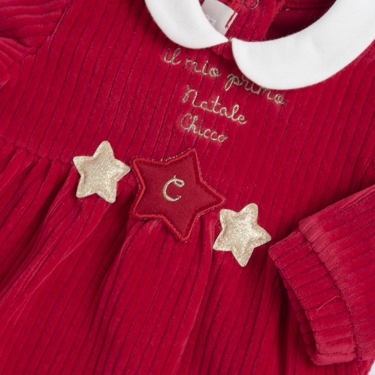 Tutina rosso CHICCO, Il mio Primo Natale con tutina a costine con stelline dorate - immagine 4