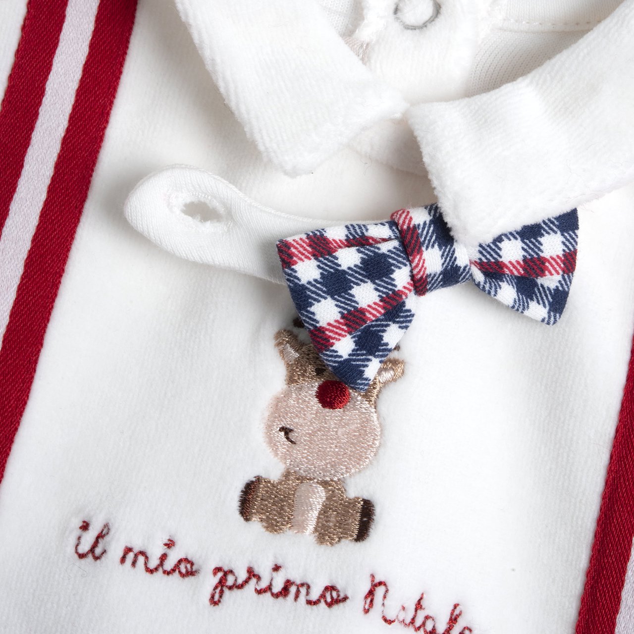 Tutina rosso CHICCO, Il mio Primo Natale con finte bretelle e papillon - immagine 4