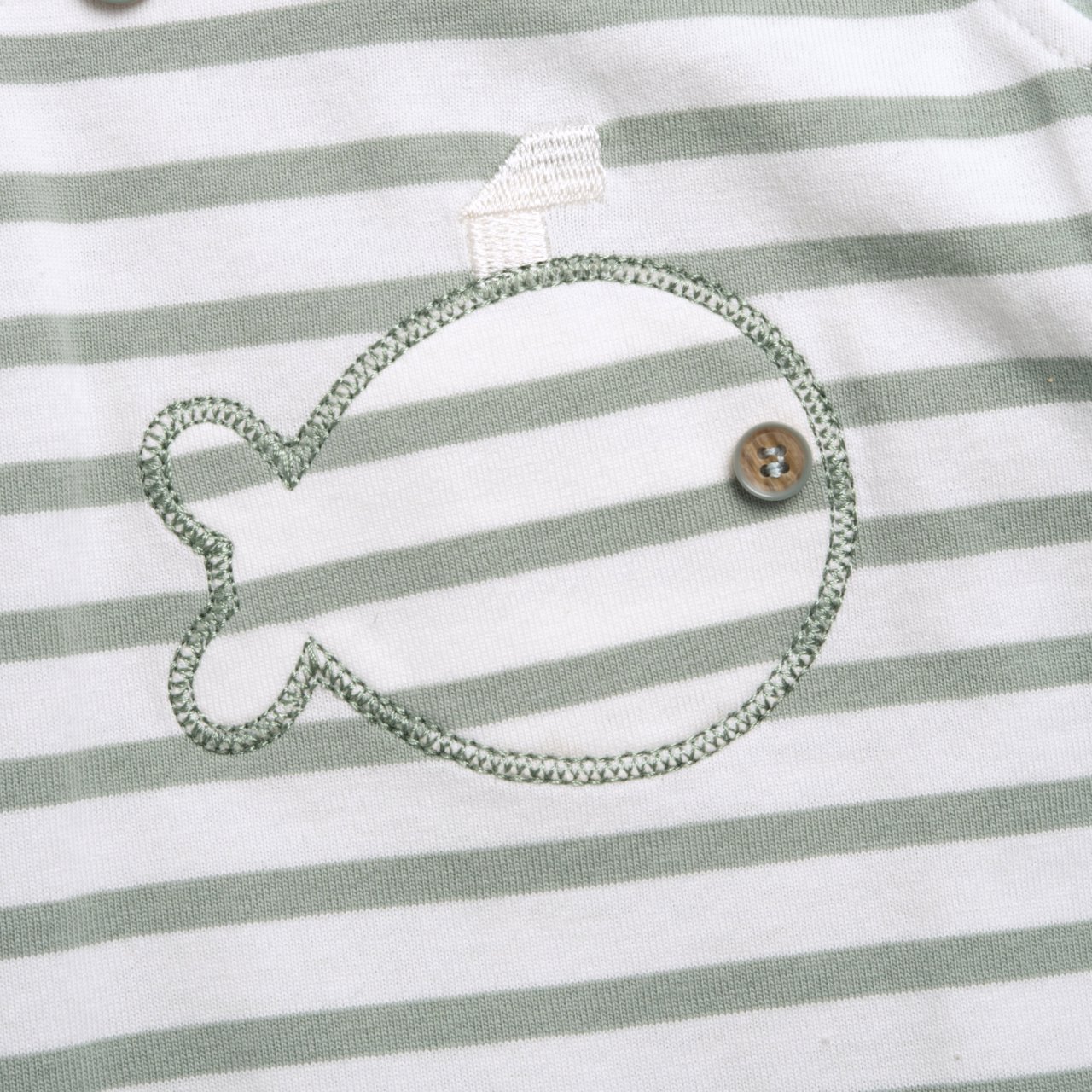 Tutina primaverile in cotone CHICCO per neonato linea pesciolino verde con finta salopette - immagine 3