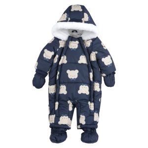 Cappotto piumina tutone imbottito CHICCO color blu stampa orsetti