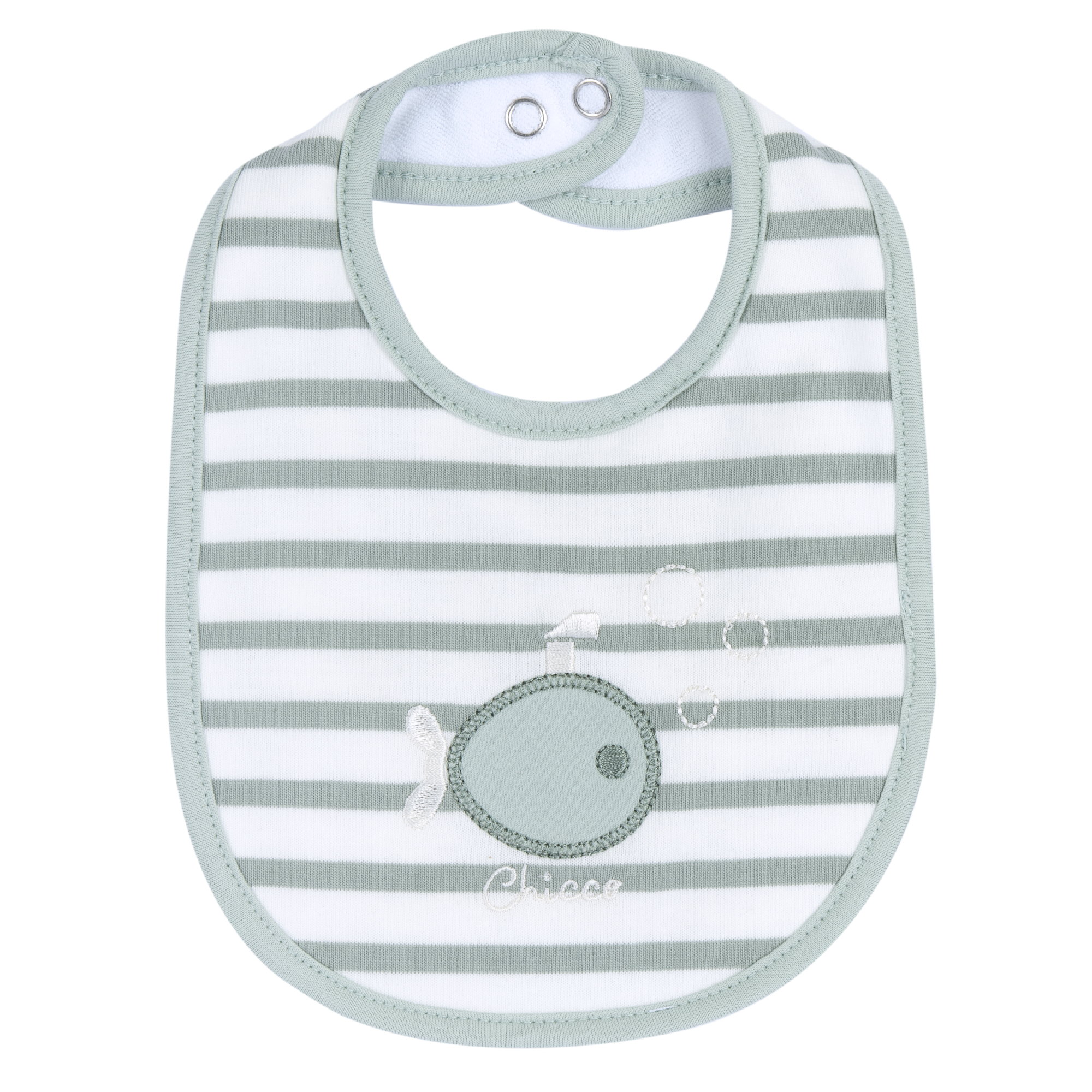 Tutina primaverile in cotone CHICCO per neonato linea pesciolino verde con finta salopette - immagine 9