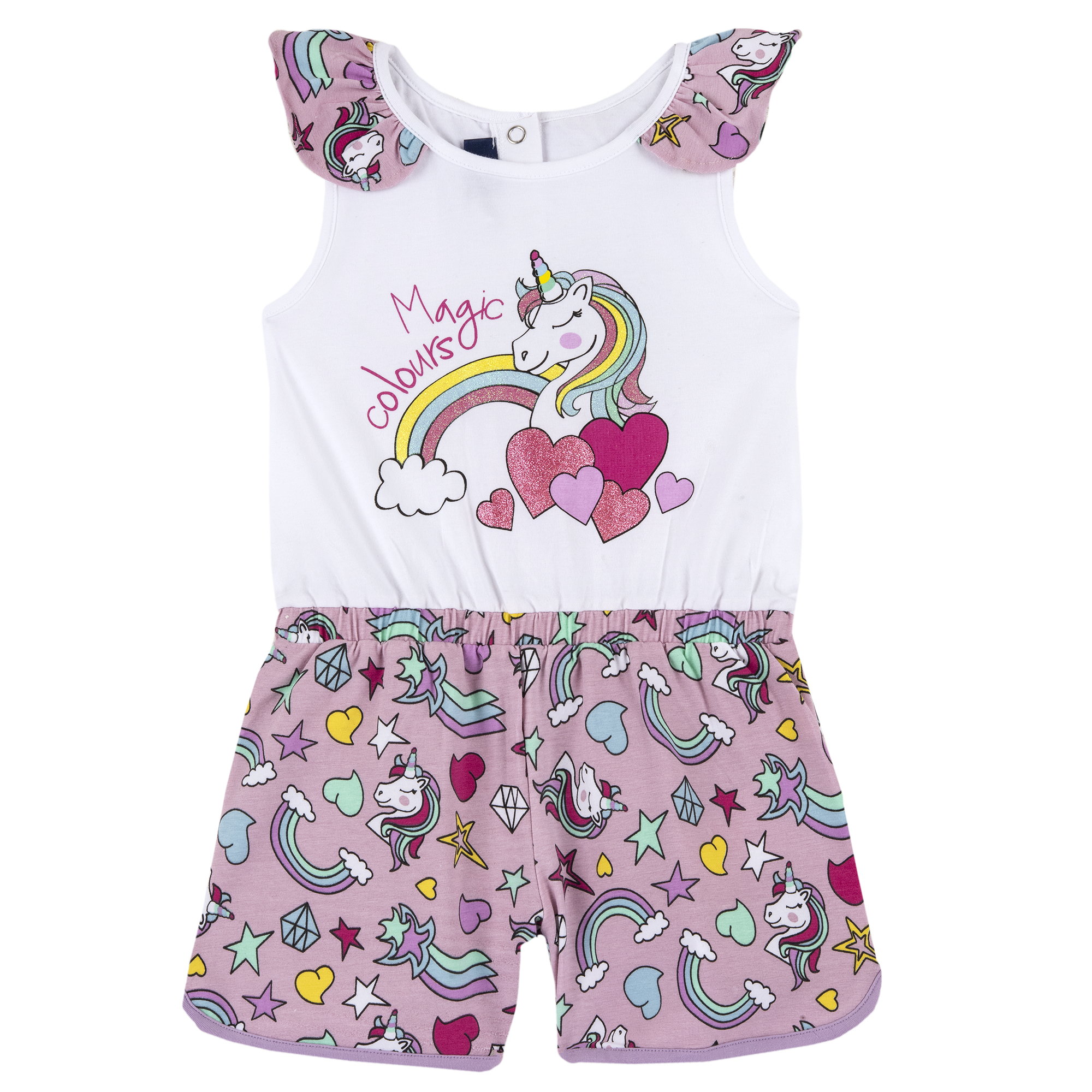 Tuta in cotone CHICCO per bambina color lilla tema unicorno - immagine 2