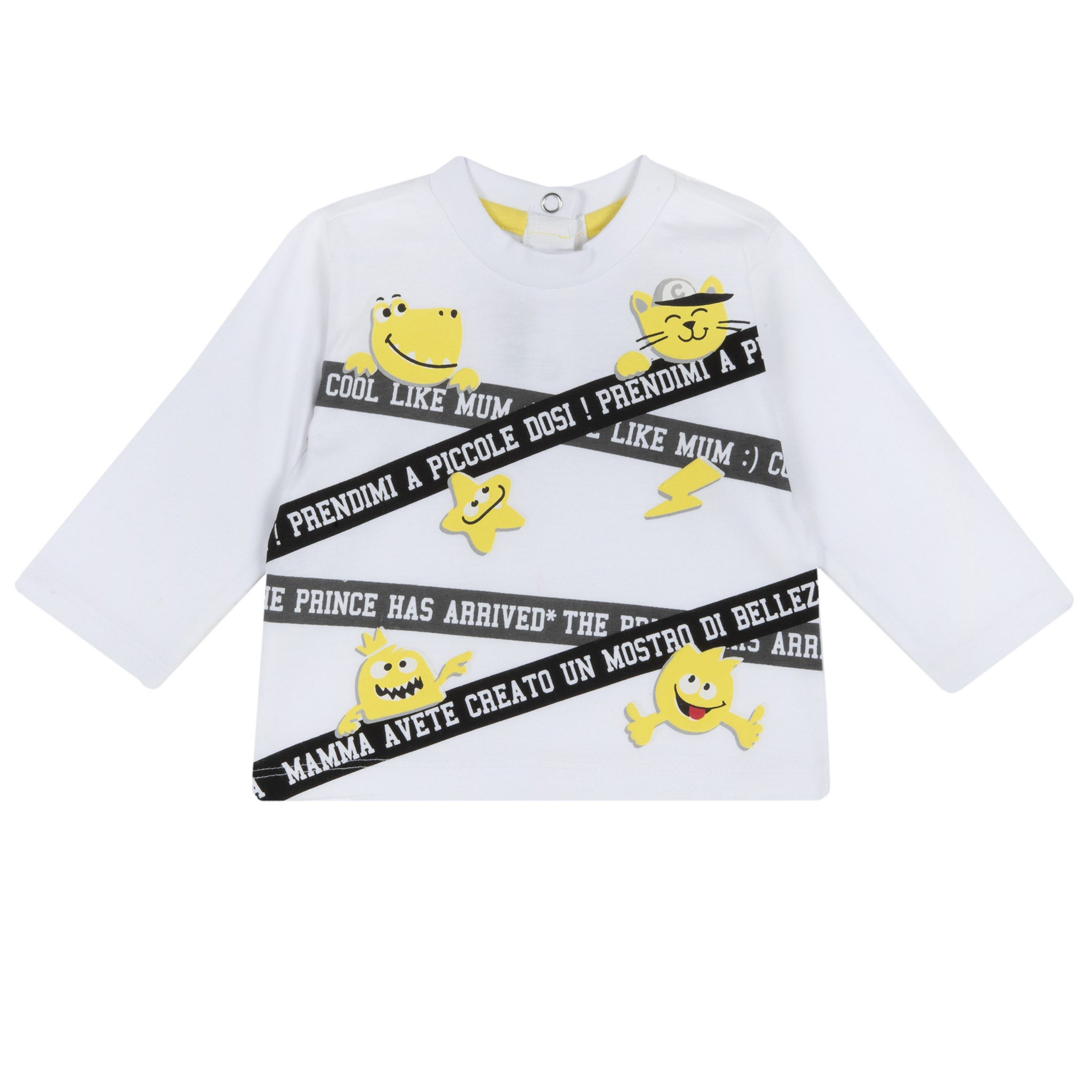 T-shirt CHICCO in manica lunga con mostriciattoli e animaletti gialli - immagine 2