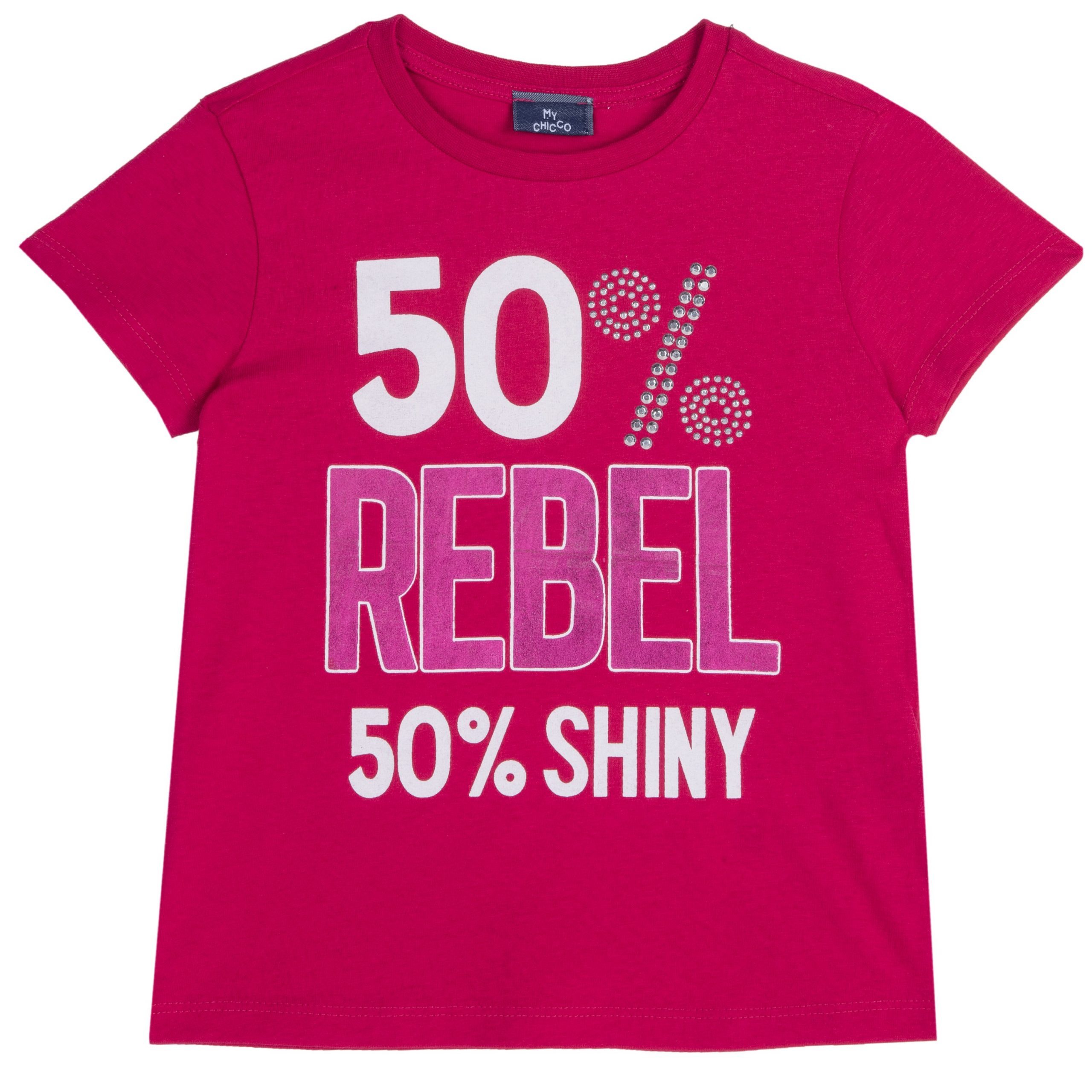T-shirt CHICCO color ciliegio con scritte centrali