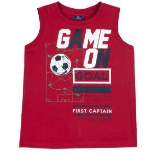 Canotta CHICCO, color rosso con stampa pallone calcio