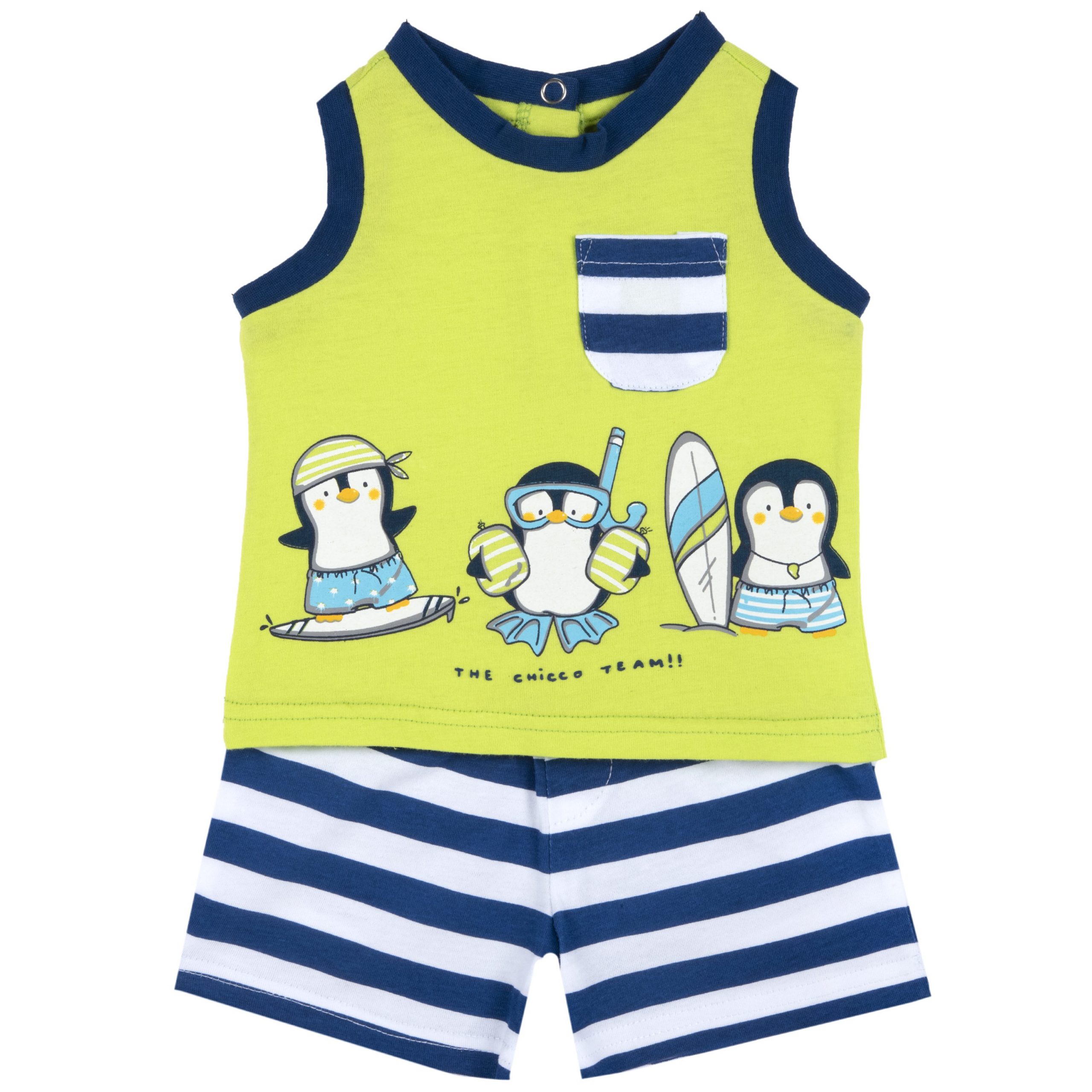 Completo CHICCO estivo per neonato con canotta tema tre pinguini - immagine 2