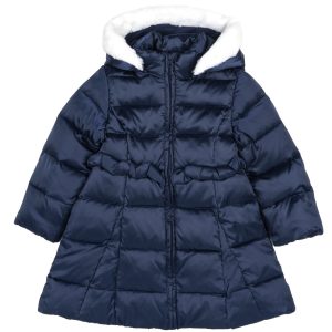 Cappotto giubbino invernale CHICCO color blu con pellccetta bianca