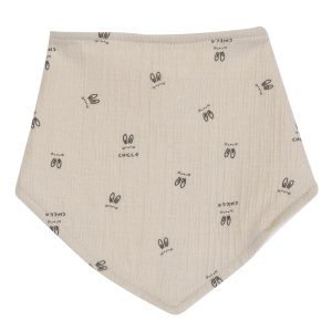 Bavaglino a triangolo CHICCO color beige con stampa piccoli coniglietti