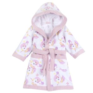 Accappatoio bimba CHICCO color bianco con dettagli rosa, tema  unicorno