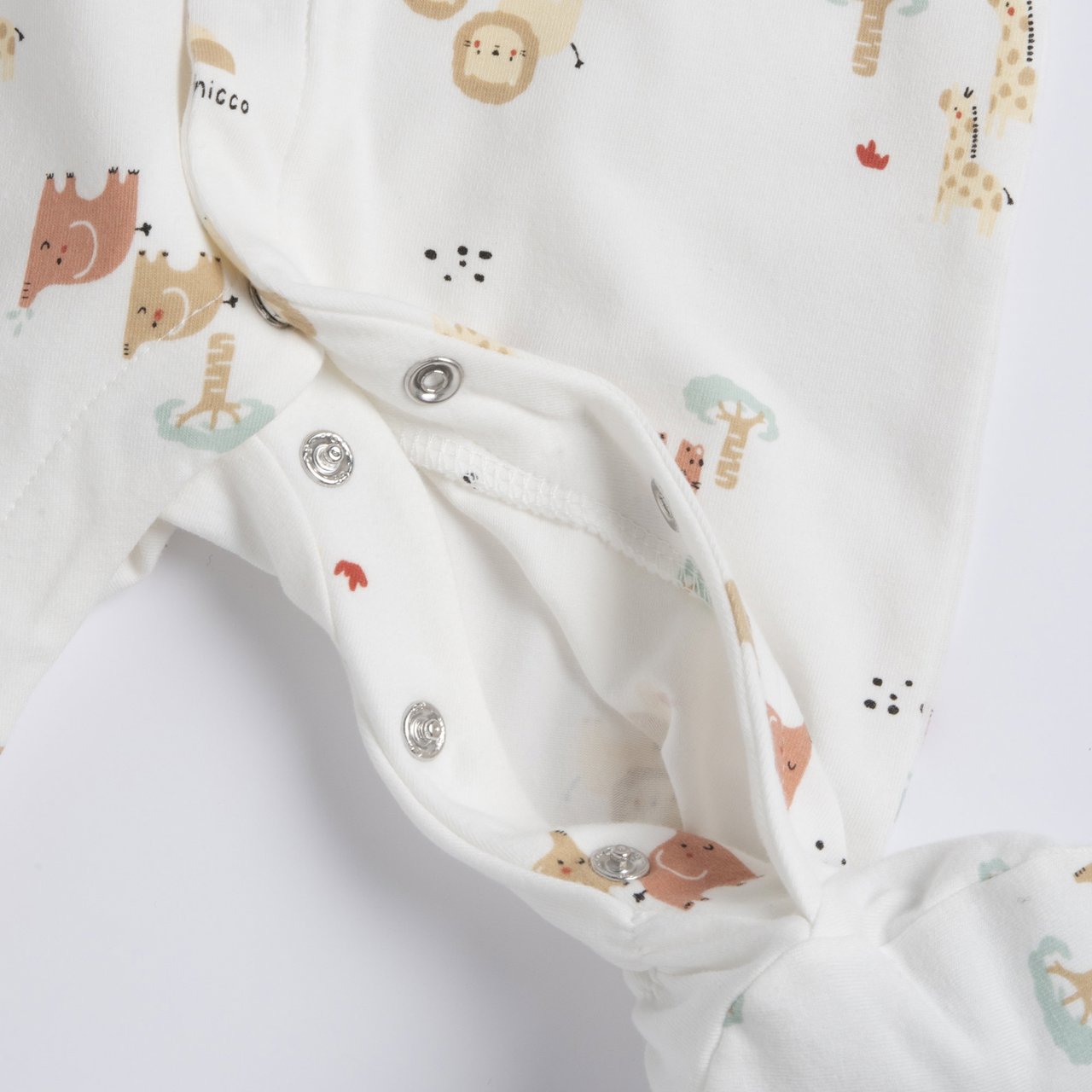 Tutina CHICCO, manica lunga in cotone interloc, color avorio con stampa animaletti - immagine 4