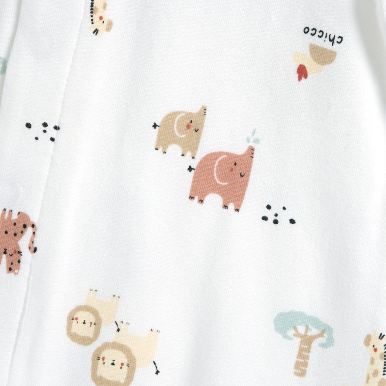 Tutina CHICCO, manica lunga in cotone interloc, color avorio con stampa animaletti - immagine 6