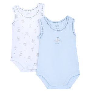 Set 2 body CHICCO spalla larga in cotone estivo. Disegno piccola volpe