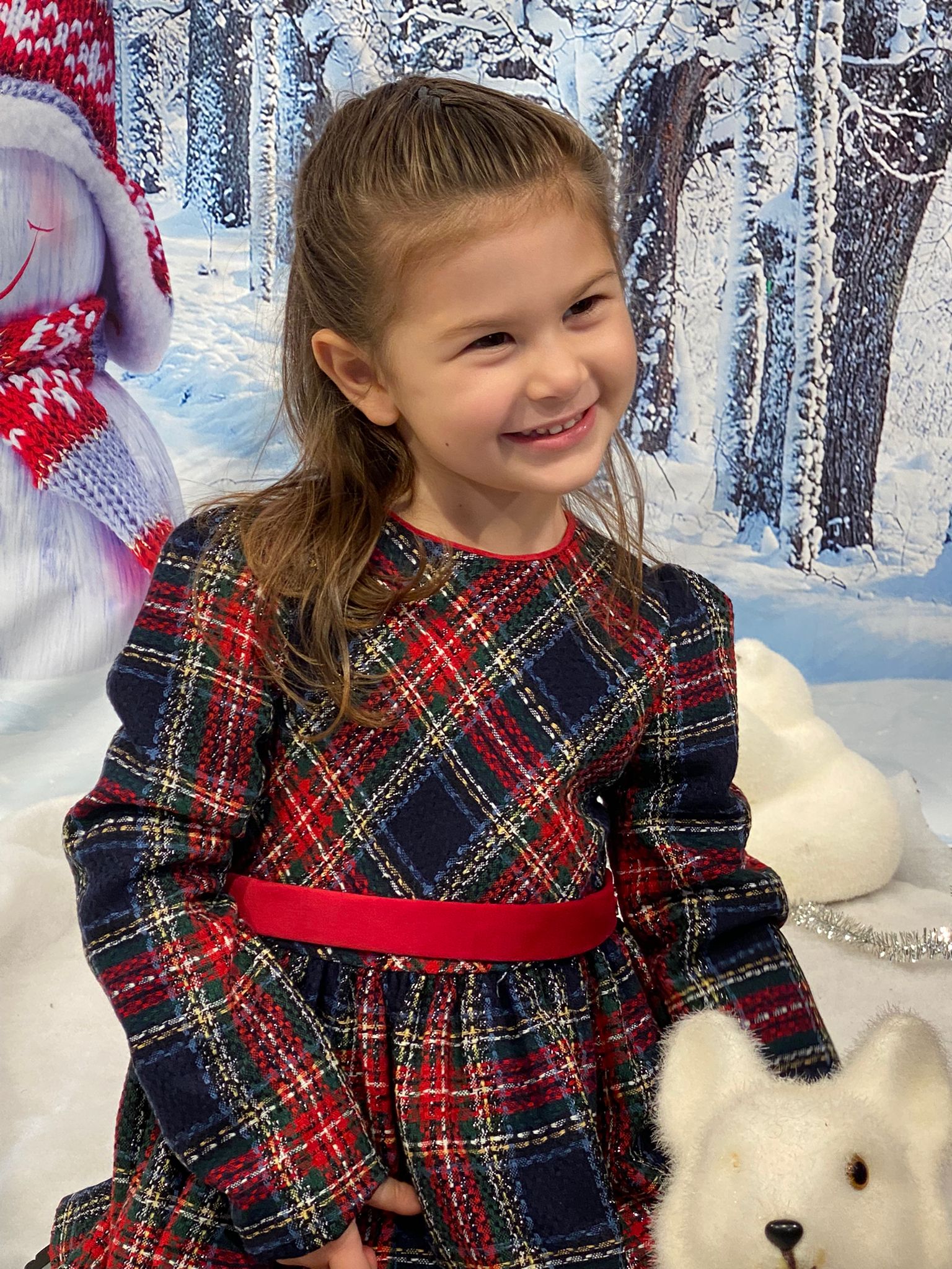 Abito invernale MAYORAL per bambina in fantasia scozzese con dettagli rossi – Natale - immagine 4
