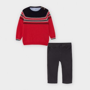 Completo MAYORAL con maglione rosso e pantalone