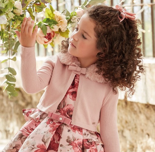 Scaldacuore cerimonia ABEL & LULA in tricot con pellicciotto