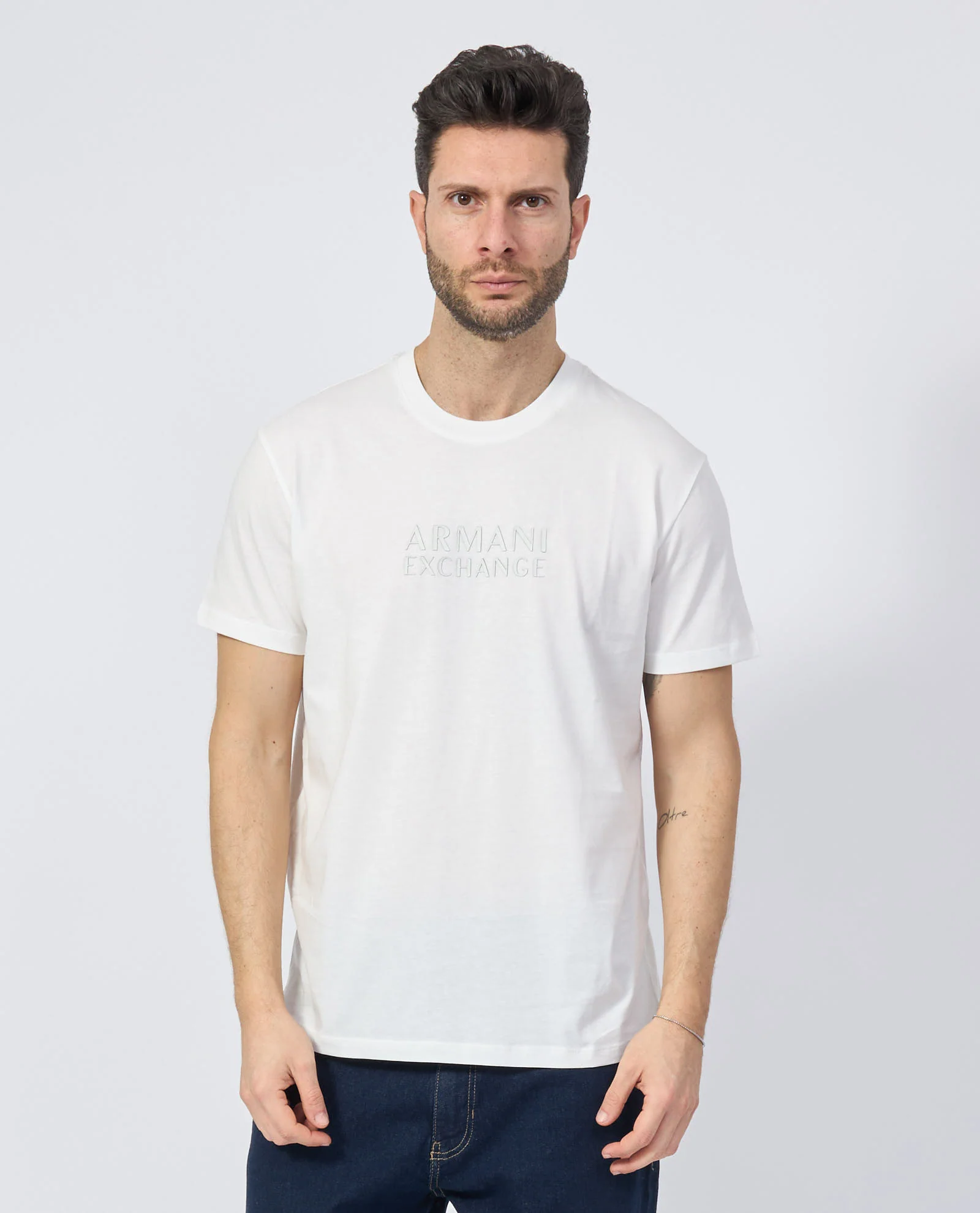 Armani Exchange uomo t-shirt XM000553AF10334 U009 Bianco - immagine 2