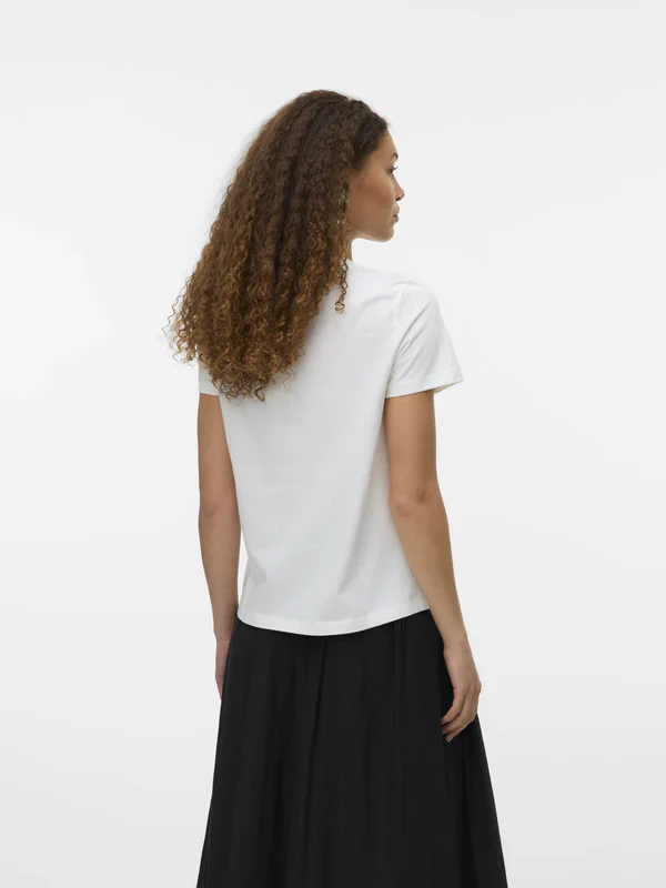 Vero Moda donna t-shirt Finette 10332819 SNOW WHITE - immagine 3