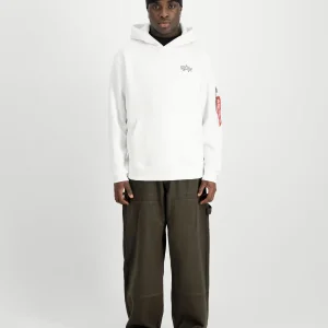 alpha industries uomo felpa signature bp 148341AI 09 Bianco
