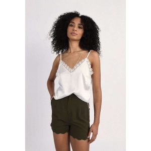 Molly Bracken Donna Canotta Bianca RasoTR188BP