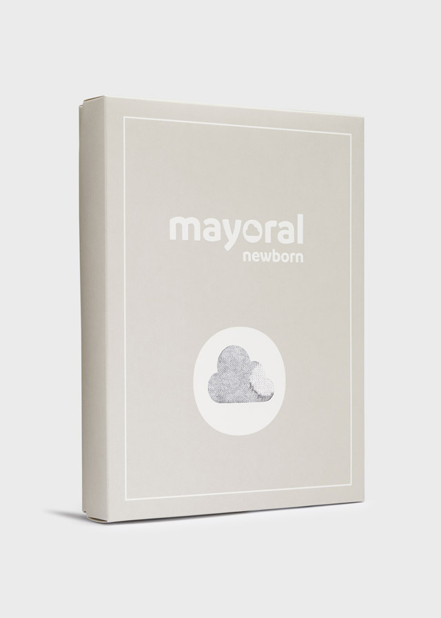 Set 3 pezzi invernali in tricot MAYORAL per neonata, t-shirt, salopette a pois e giacchina grigia - immagine 6