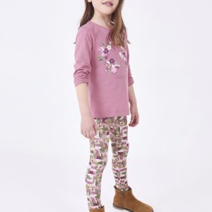 Completo manica lunga MAYORAL, 100% caldo cotone per bambina color orchidea