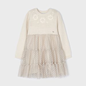 Abito MAYORAL Natale cerimonia per bambina con gonna tulle e dettagli lurex